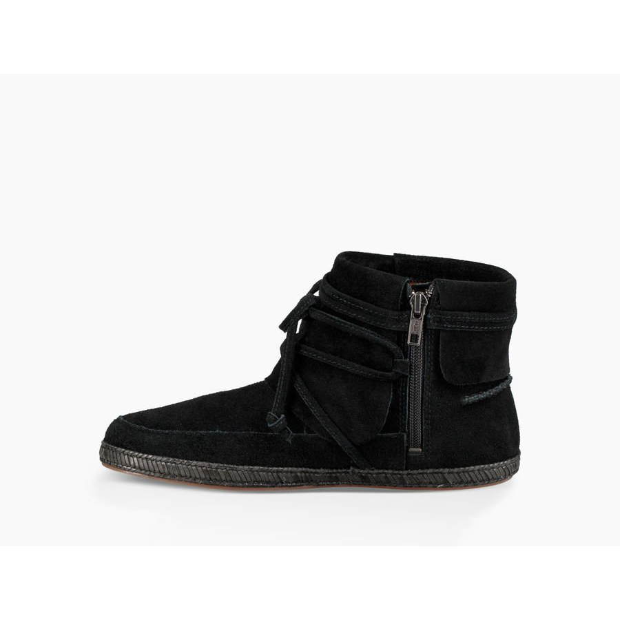 Tenis UGG Baratas - Mulher UGG Reid Moc Mocassins Pretas